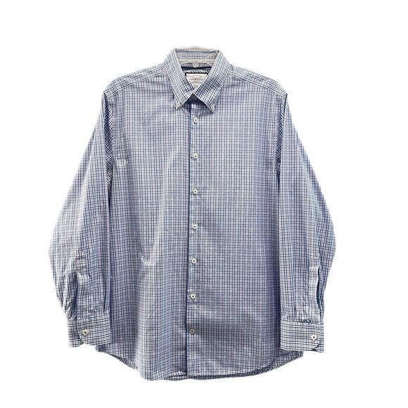 Charles Tyrwhitt Non-Iron Slim Fit Button Down 16.5x34 Blue Purple Check - Picture 1 of 13